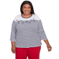 Plus Size Alfred Dunner Land Of The Free Striped Star Studded Top - image 1