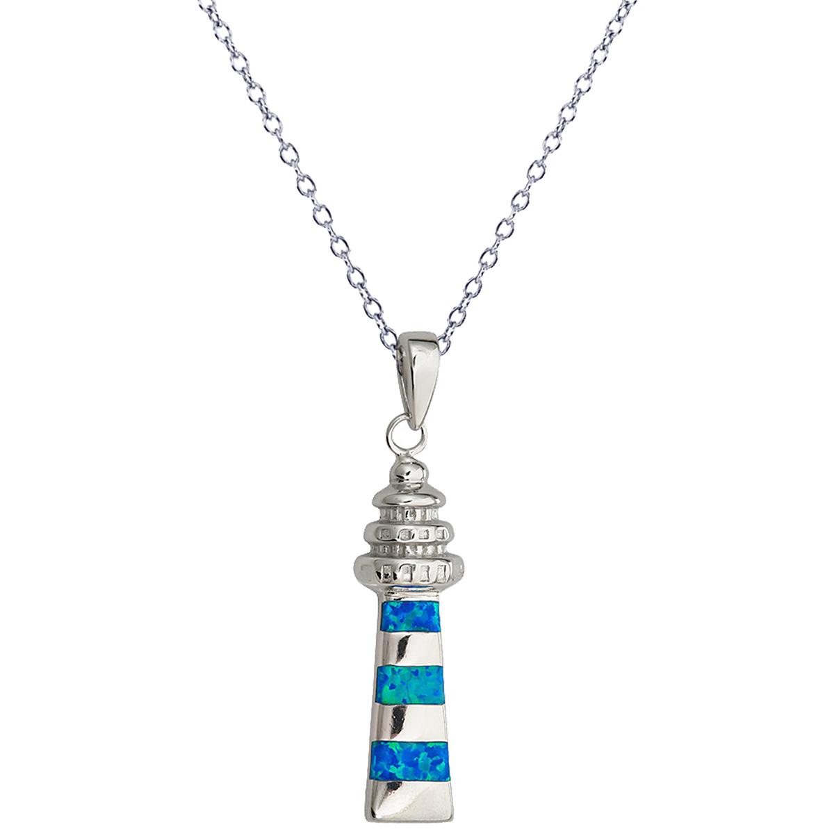 Gemstone Classics™ Created Opal Lighthouse Necklace
