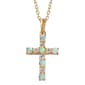 Gemstone Classics(tm) 11 Stone Created Opal & Sapphire Cross Pendant - image 1