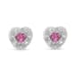Gemstone Classics&#40;tm&#41; Pink Sapphire & Diamond Heart Studs - image 1