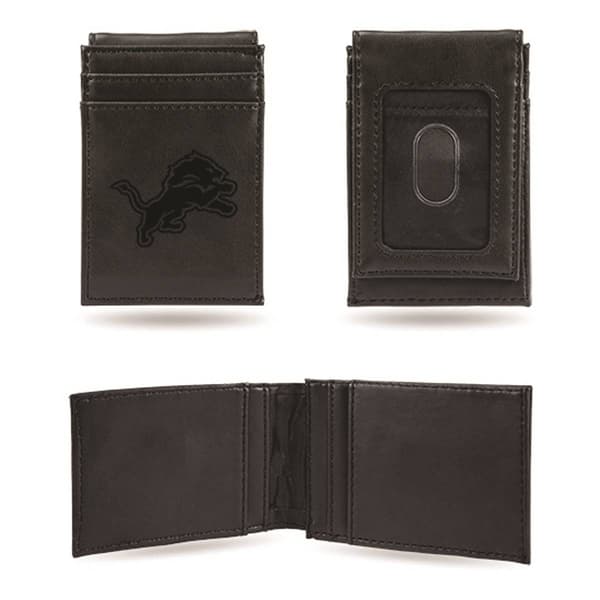 Mens NFL Detroit Lions Faux Leather Front Pocket Wallet - image 