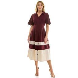 Womens Figueroa & Flower Ss Colorblock Shirtdress
