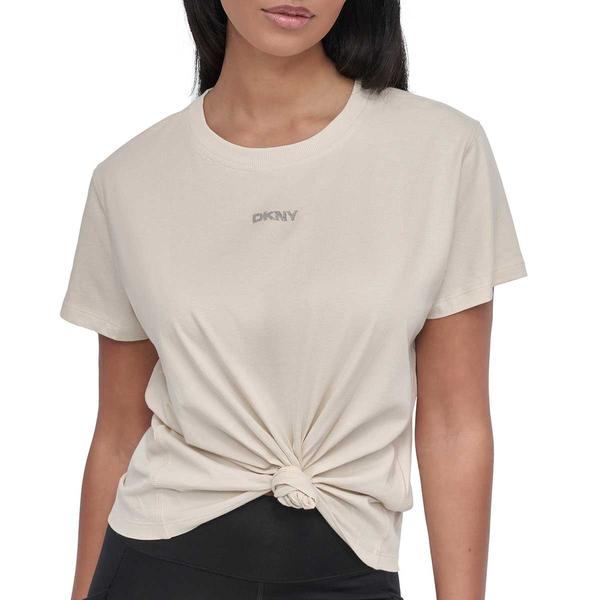 Womens DKNY Sport Mini Stud Logo Knot Front Tee - image 