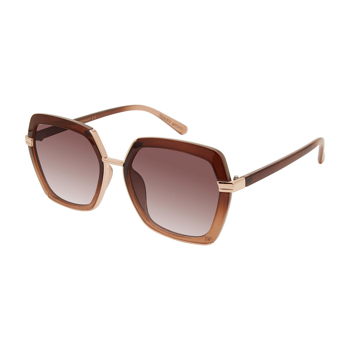 Womens Martha Stewart Plastic Geo Sunglasses with Metal...