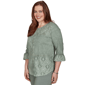 Womens Alfred Dunner Provence Flounce Sleeve Patchwork Blouse - image 3