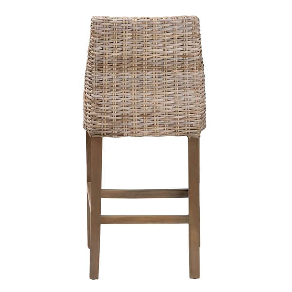 bali & pari Toby Modern Bohemian Kubu Rattan Counter Stool