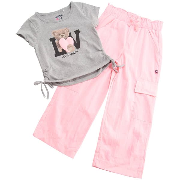 Girls &#40;4-6x&#41; Limited Too&#40;tm&#41; Cinched Teddy Tee & Cargo Pants Set - image 