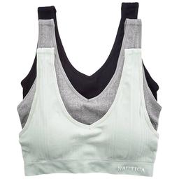 Womens Nautica 3pk. Rib Seamless Lounge Bras - NT7040-3PKH