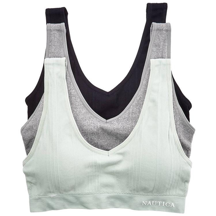 Womens Nautica 3pk. Rib Seamless Lounge Bras - NT7040-3PKH