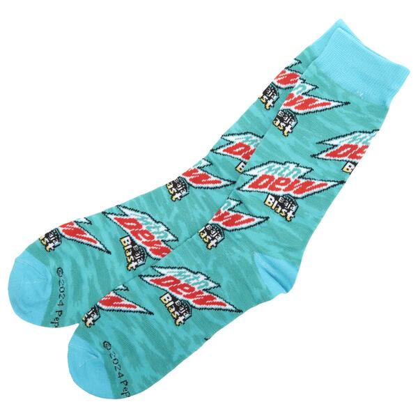 Mens Crazy Socks Mtn Dew Baja Blast Crew Socks - image 