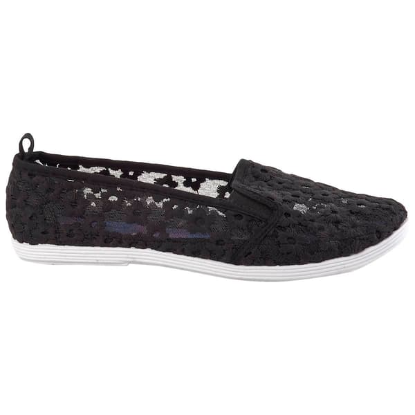 Womens Ashley Blue Embroidered Floral Twin Gore Flats