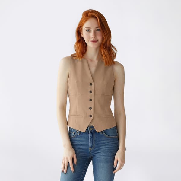 Juniors Love Tree Vertigo Notch Front Vest - image 