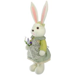 Northlight Seasonal Standing Girl Rabbit Holding Flowers Figurine