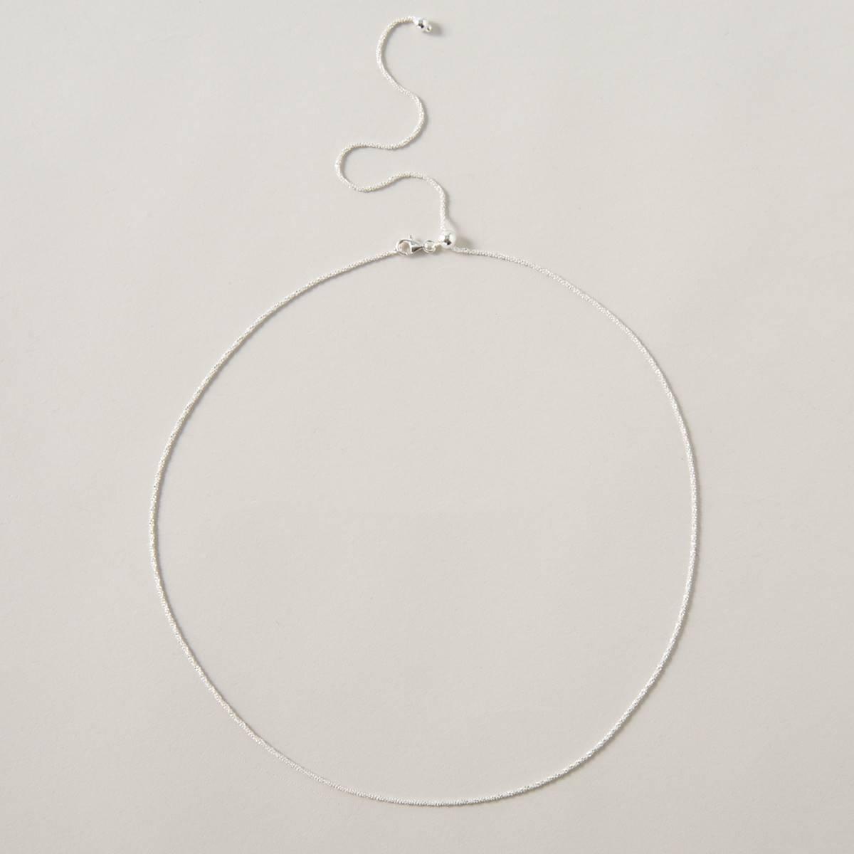 22in. Adjustable Sterling Silver Sparkle Chain Necklace