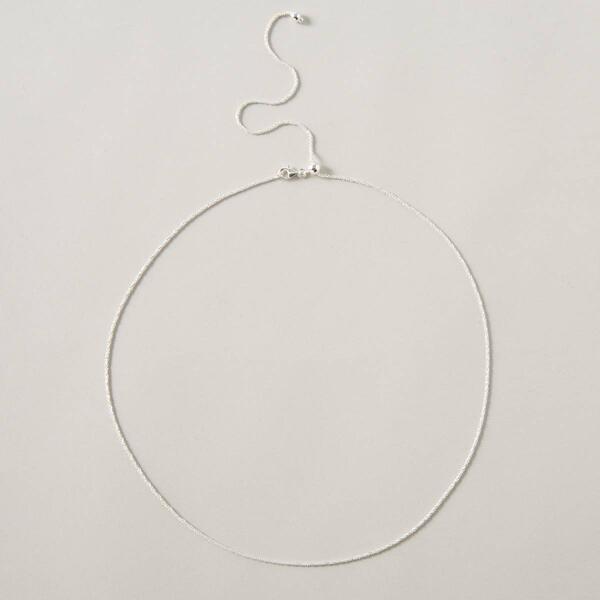 22in. Adjustable Sterling Silver Sparkle Chain Necklace - image 