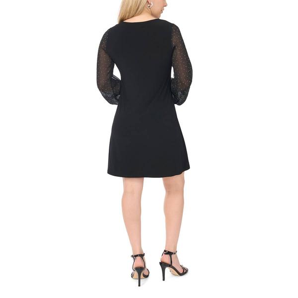 Petite MSK Long Sleeve Nailhead Sleeve Shift Dress