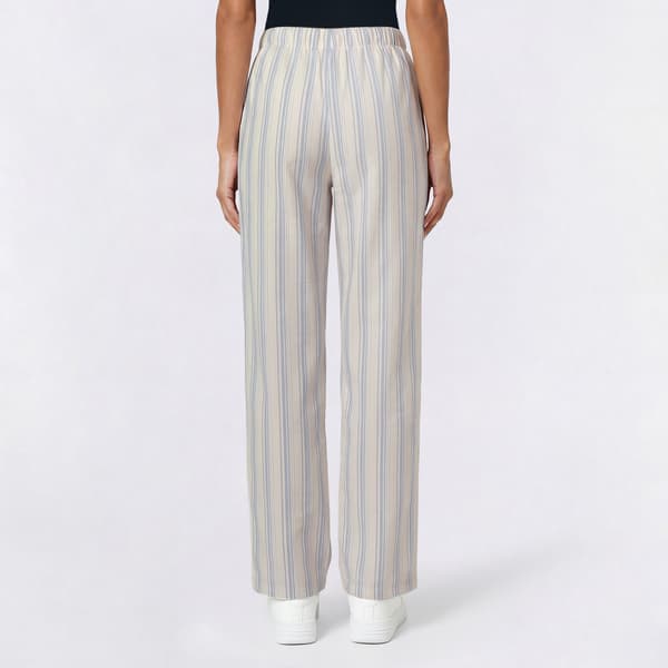 Juniors No Comment Stripe Linen Flyaway Pants With Rope String