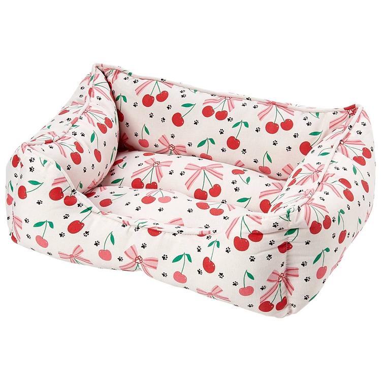 Pooch Pen Cherry and Bow Cuddler Dog Bed