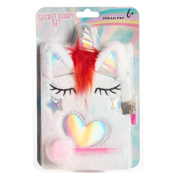 Girls Votum Heart/Unicorn Diary W/Pen - image 
