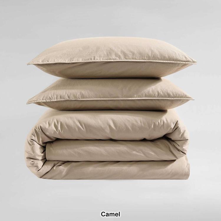 Calvin Klein Washed Percale Cotton 3pc. Comforter Set