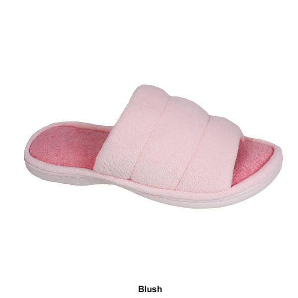 Womens Ellen Tracy Quilted Terry Slide Slippers