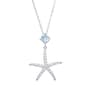 Gianni Argento Starfish/Round Blue Topaz Pendant Necklace - image 1