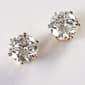 Gold & 9ctw. Cubic Zirconia Post Earrings - image 1