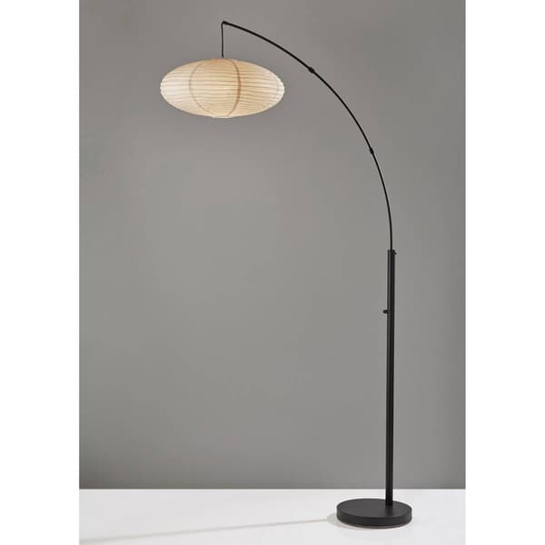 Adesso Corinne Black Arc Floor Lamp