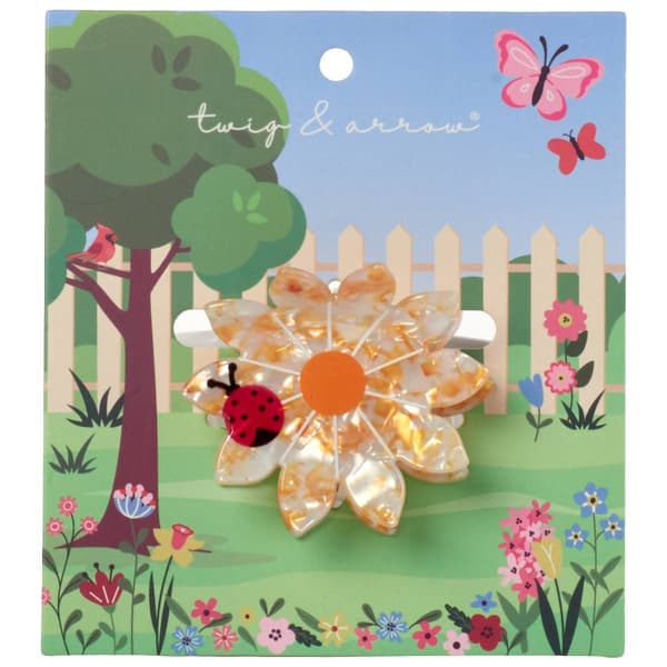 Womens Twig & Arrow Flower Lady Bug Hair Clip