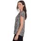 Plus Size Emaline Key Items Cap Sleeve Round Neck Paisley Tee - image 3