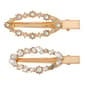 Roman Gold-Tone Clear Glass Open Barrettes - Set of 2 - image 2