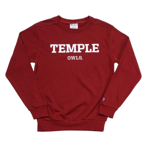 Mens Champion Temple University Fleece Crew Sweatshirt - image 