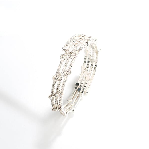 Rosa Rhinestones Floating Rows Coil Bracelet - image 