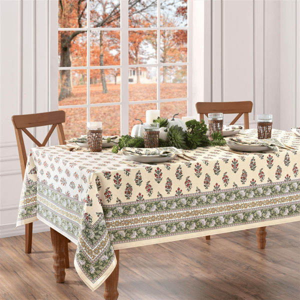 Threadmade Nomad Harvest Block Print Tablecloth