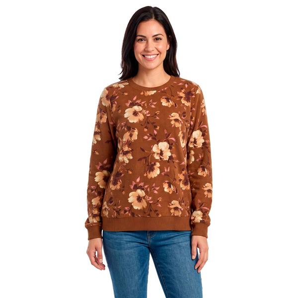 Plus Size Emily Daniels Long Sleeve Floral Crew Neck Sweater - image 