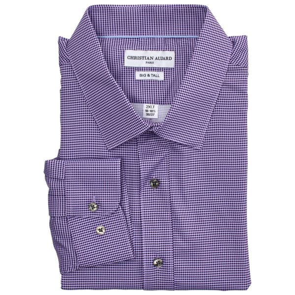 Mens Big & Tall Christian Aujard Stretch Dress Shirt - Purple - image 