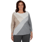 Plus Size Alfred Dunner Regent Street Studded Color Block Sweater - image 1