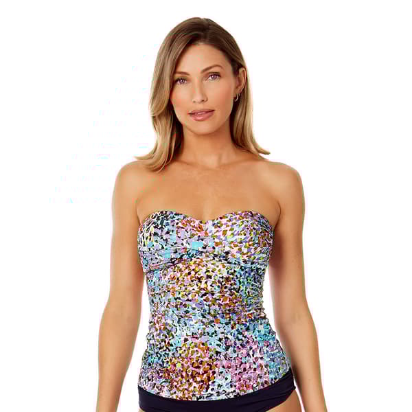 Womens Anne Cole Sunset Dot Twist Front Tankini Swim Top
