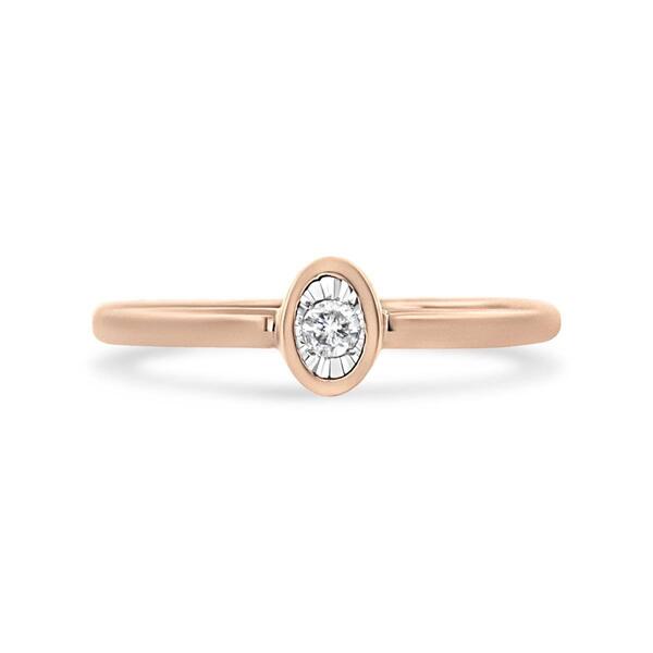 Haus of Brilliance 14kt. Rose Gold Over Silver Diamond Ring - image 