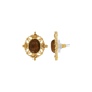 1928 Jewelry Topaz Crystal and Cat Eye Button Earrings - image 1