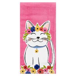Floral Crown Kitty Fiber Reactive Kitchen Towel
