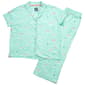 Womens MUK LUKS® Water Waves Boats Shawl Cropped Pajama Set - image 2