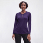 Womens Hasting & Smith Long Sleeve Solid Henley Tee - image 1
