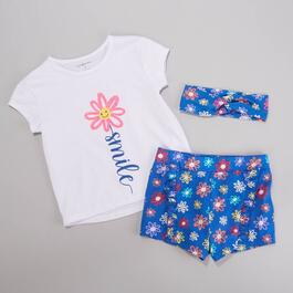 Girls &#40;4-6x&#41; Tales & Stories 3pc. Smile Daisy Tee & Shorts Set