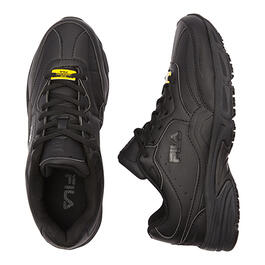 Mens Fila On The Job Slip Resistant Sneakers - Black