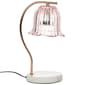 Marble Base With Frosted Glass Pink Shade Candle Warmer - image 1