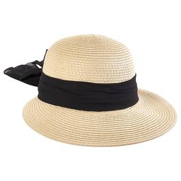 Womens Madd Hatter Straw Face Framer Hat with Bow