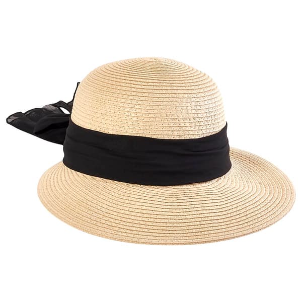 Womens Madd Hatter Straw Face Framer Hat with Bow - image 