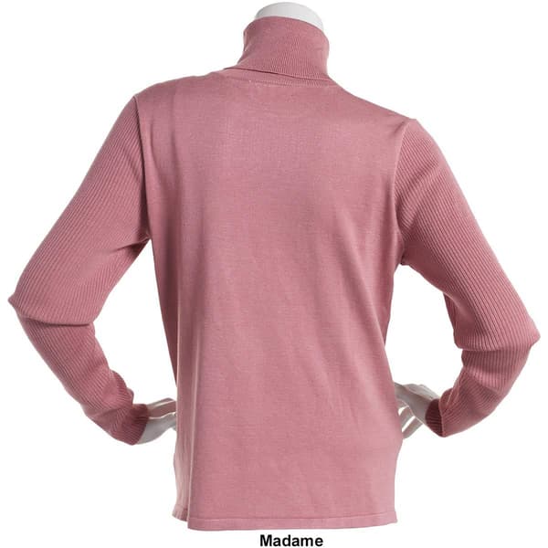 Womens Retrology Diagonal Rib Turtleneck Sweater