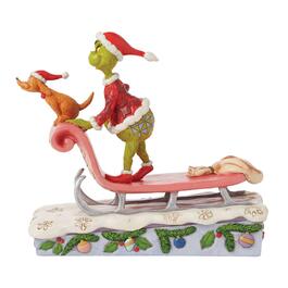 Jim Shore Grinch and Max on Sled Christmas Figurine